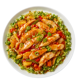 Baked Chicken with Sweet & Sour Sauce and Broccoli Rice