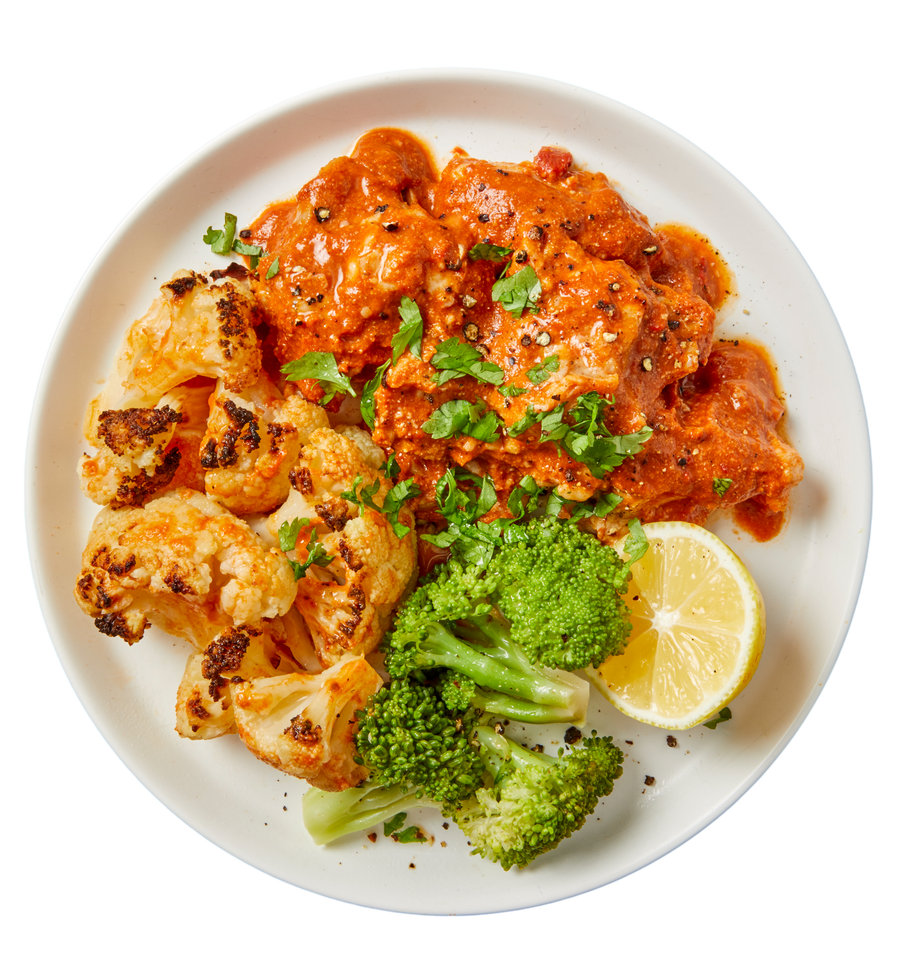 Spanish Chicken with Cauliflower Bravas