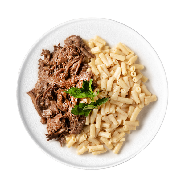 Thr1ve Fresh Ready Meals Pulled BBQ Beef with Mac n Cheese Thrive Meals