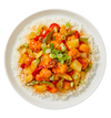 Baked Chicken with Sweet & Sour Sauce and Rice