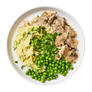Beef Stroganoff with Low Carb Mash and Peas