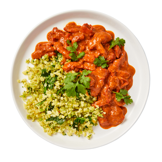 Butter Chicken with Broccoli and Cauliflower Rice