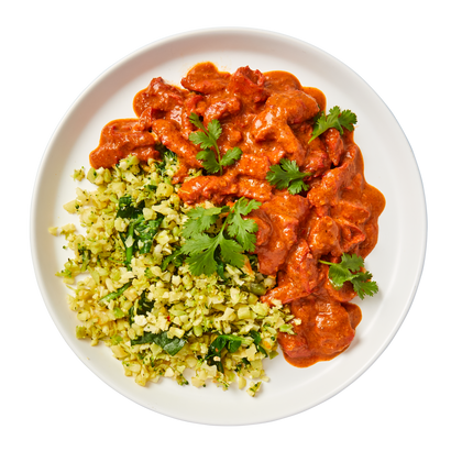 Butter Chicken with Broccoli and Cauliflower Rice