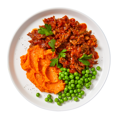 Pulled Cajun Lamb with Sweet Potato Mash