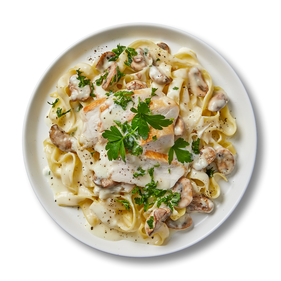 Skinny Chicken Alfredo Pasta
