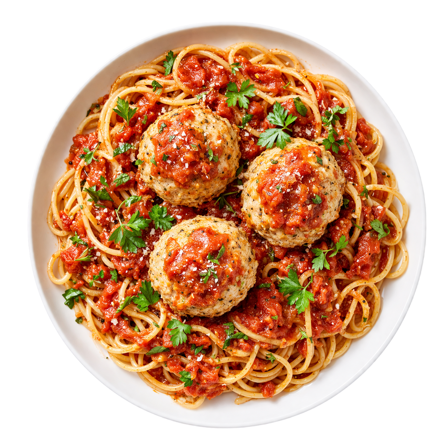 Chicken Meatball Spaghetti with Napolitana Sauce