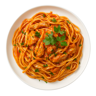 Low Carb Chicken Spaghetti in Pink Sauce