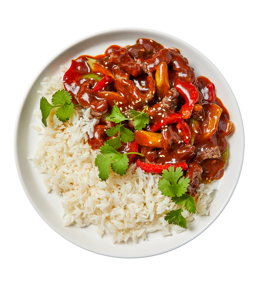 Mongolian Beef with Steamed Basmati