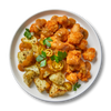 Crumbed Chicken, Roast Potatoes and Gravy